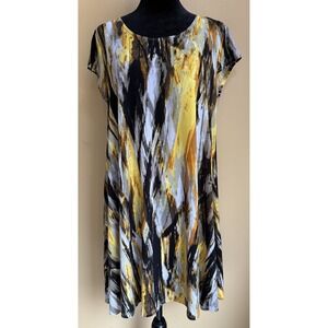 Karen Kane Women's Print Short Sleeve Shift Dress Round Neck S